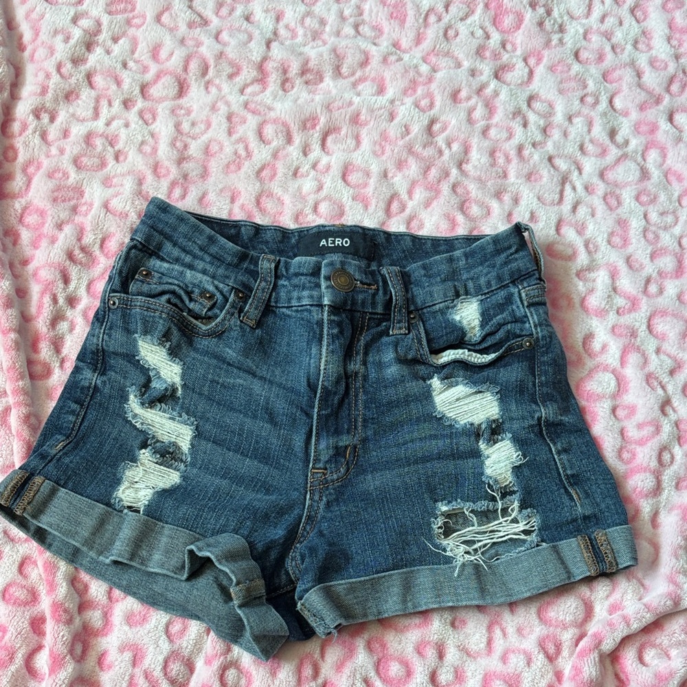 Aeropostale Distressed Denim Shorts